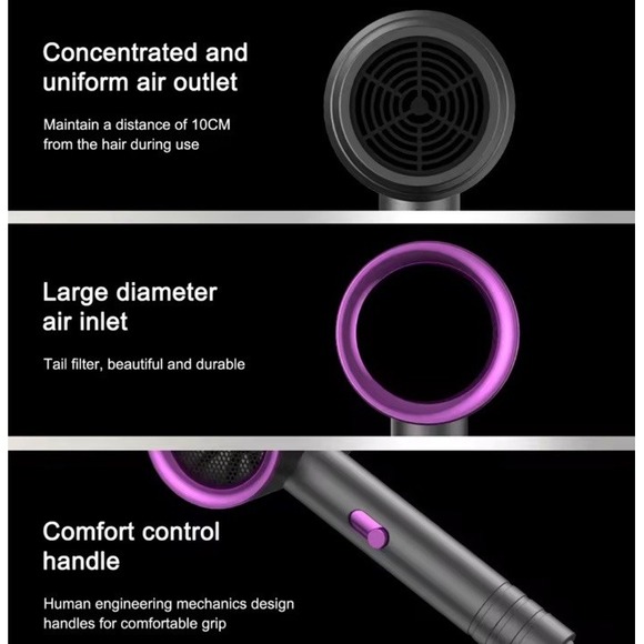 Professional Ionic Hair Dryer 1800W Fast Drying Negative Ion Blow Dryer - Picture 4 of 6